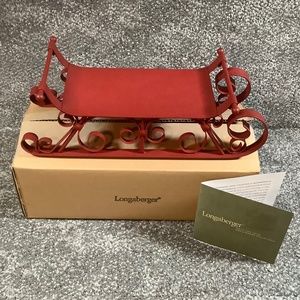 Longaberger Red Sleigh Runner # 71440 NEW w/ box